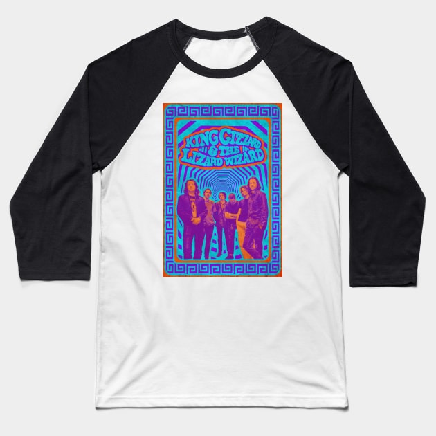 King Gizz psychedelic classic blue deluxe Baseball T-Shirt by malditxsea